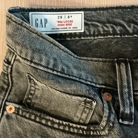 GAP Gray Black sandwash '90s Loose High Rise Jeans - Picture 5 of 11